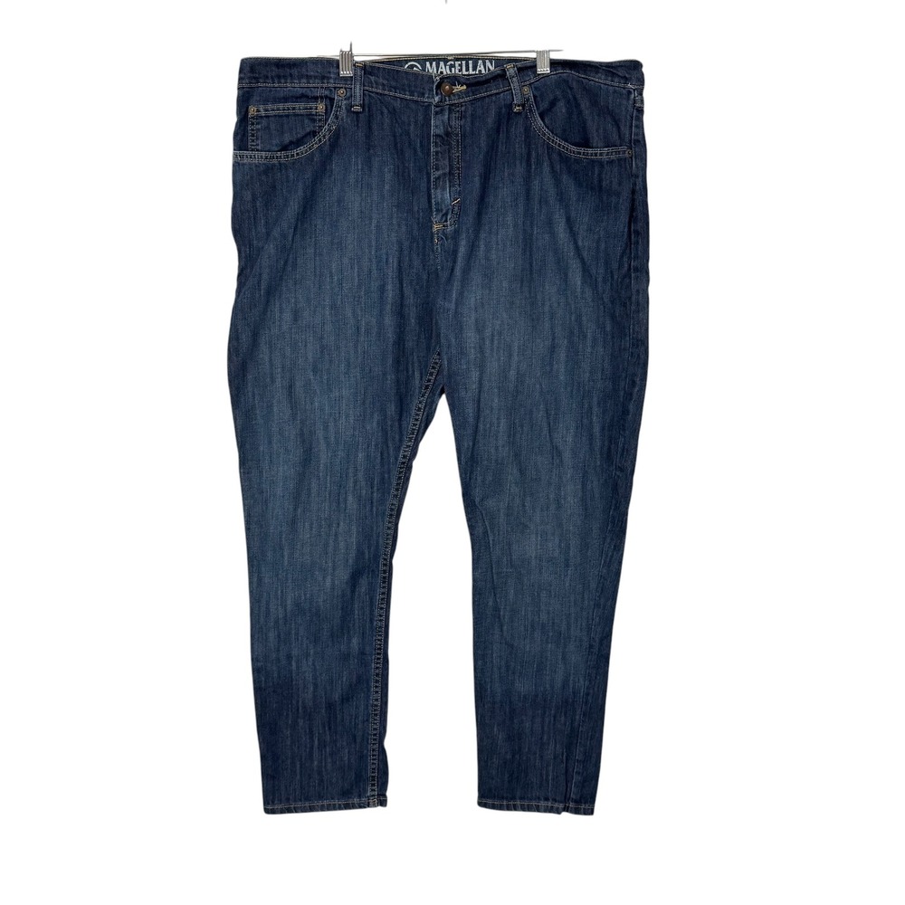 Magellan Jeans Mens 40x27 Blue Outdoors Straight Leg Dark Wash Denim Pants